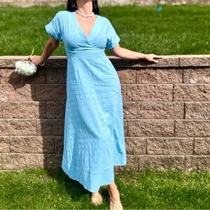 Chic Light Blue Maxi Dress
